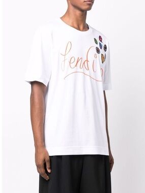 Mens Fendi Graffiti Print T-Shirt